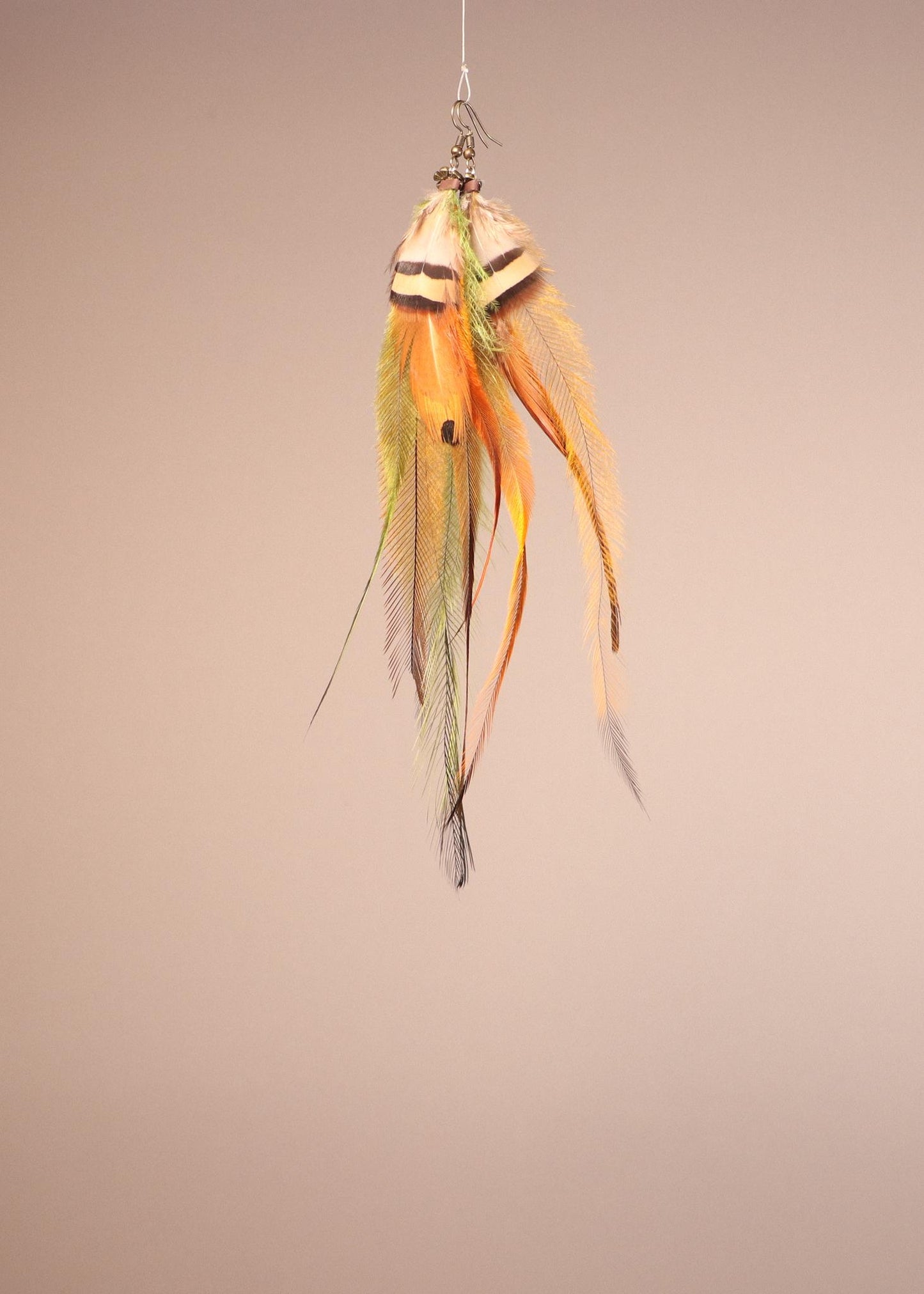 Green, Orange Ring Neck Pheasant/Emu