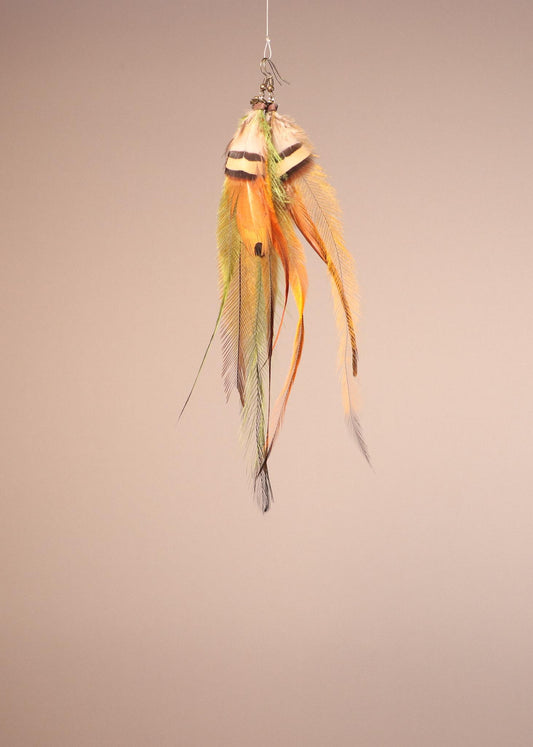 Green, Orange Ring Neck Pheasant/Emu